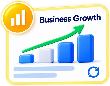 Business Growth card with a rising chart