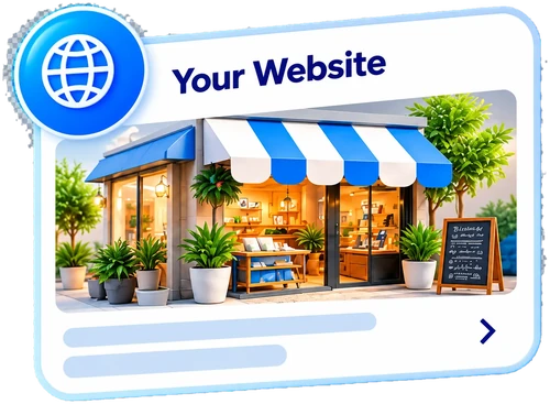 Your Website card with a store photo