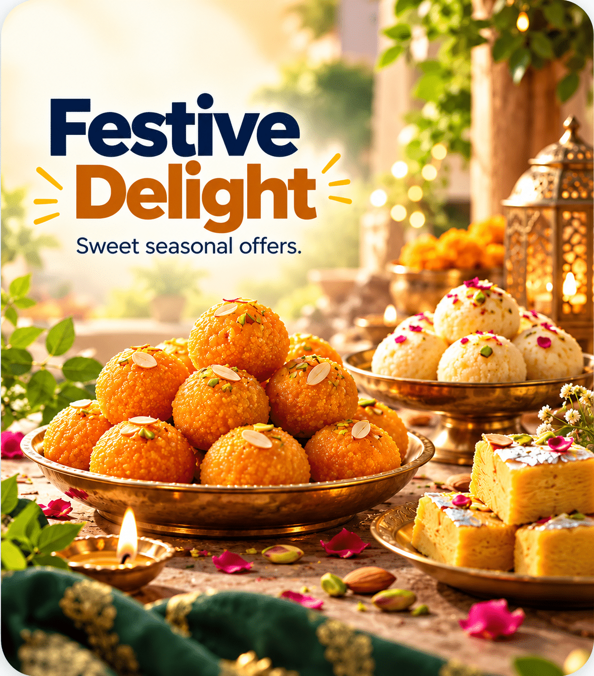 Festive Delight Indian sweets banner